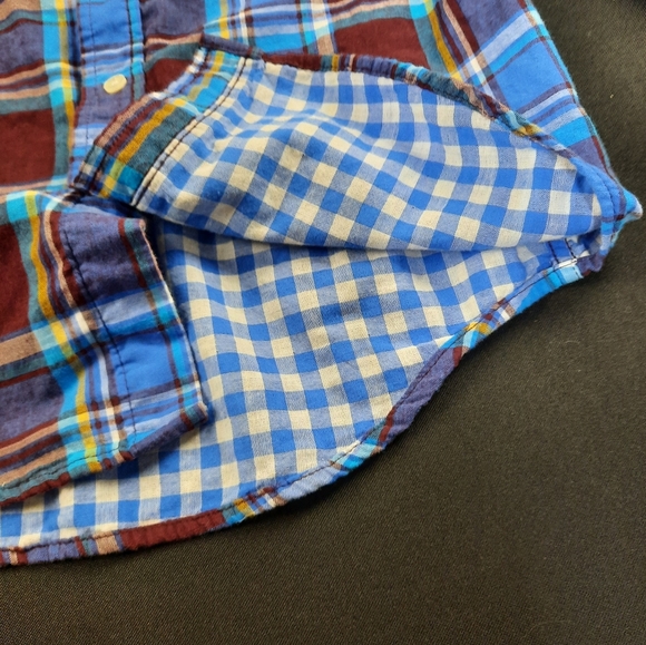 Boys plaid button down shirt with lining size L/G 10/12 - Picture 3 of 6